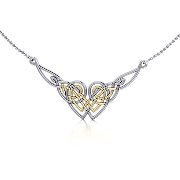 Celtic Knot Gold Accent Silver Necklace TNV001 - Jewelry